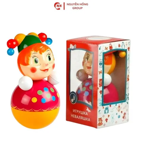 Lật đật nhựa chú hề ngũ sắc 220mm Kotovski nhập khẩu Nga đồ chơi sưu tầm