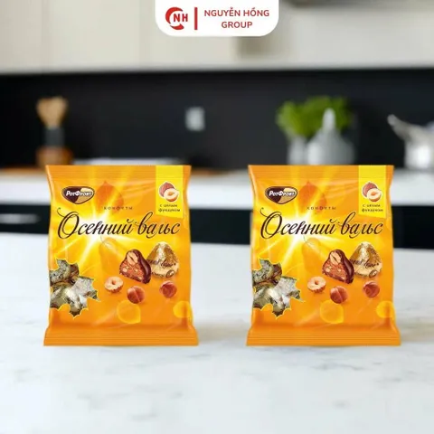 Kẹo socola nhân đậu phộng và hạt phỉ 250g Autum Waltz nhập khẩu Nga chocolate thơm ngon ăn vặt