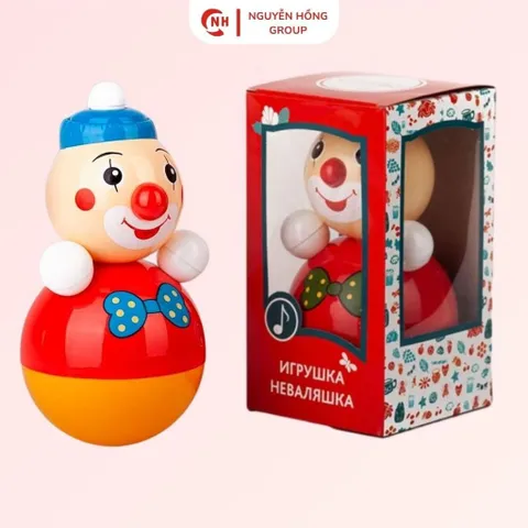 Lật đật nhựa chú hề đội mũ 220mm Kotovski nhập khẩu Nga đồ chơi trẻ em sưu tầm