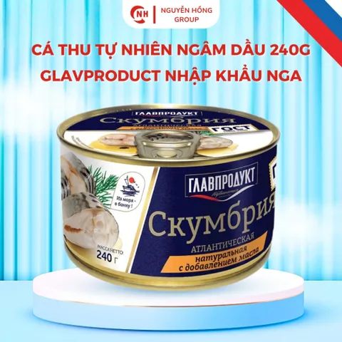 Cá thu tự nhiên ngân dầu 240g Glavproduct nhập khẩu Nga thơm ngon thức ăn