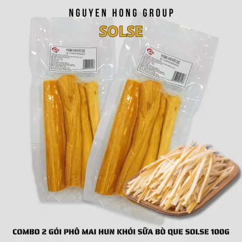 Combo 2 gói 100g phô mai hun khói mặn sữa bò que SOLSE 100g phomai ăn vặt xé sợi cheeze