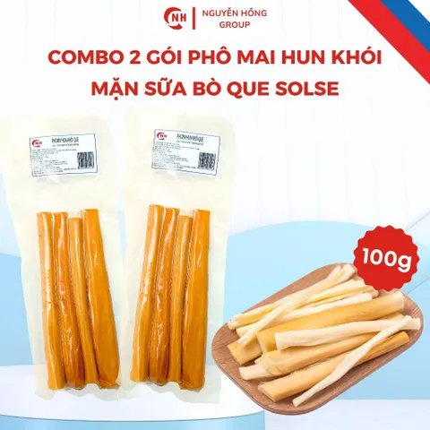 Combo 2 gói 100g phô mai hun khói mặn sữa bò que SOLSE 100g phomai ăn vặt xé sợi cheeze