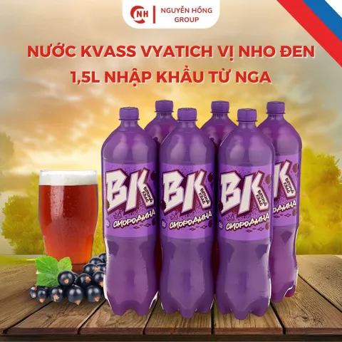 Nước Kvass Vyatich vị nho đen 1,5L Nhập Khẩu Từ Nga đặc sản thơm ngon