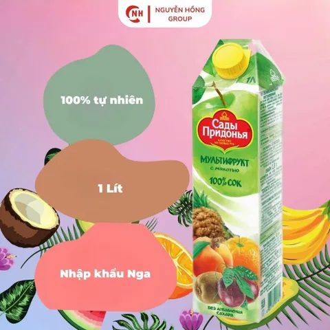 Nước ép trái cây mix trái cây tươi 1L nhập khẩu Nga vị chua ngọt thanh mát đồ uống