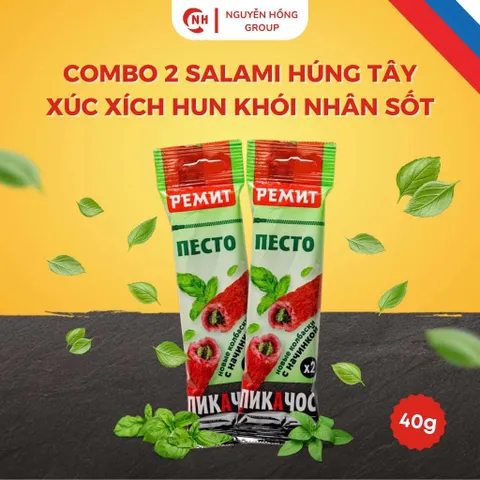 Combo 2 Salami húng tây Picachos Ddjika 40g Remit Nga xúc xích hun khói nhân sốt