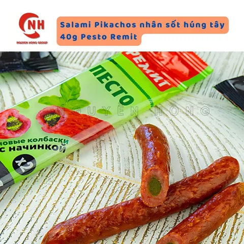 Combo 2 Salami húng tây Picachos Ddjika 40g Remit Nga xúc xích hun khói nhân sốt