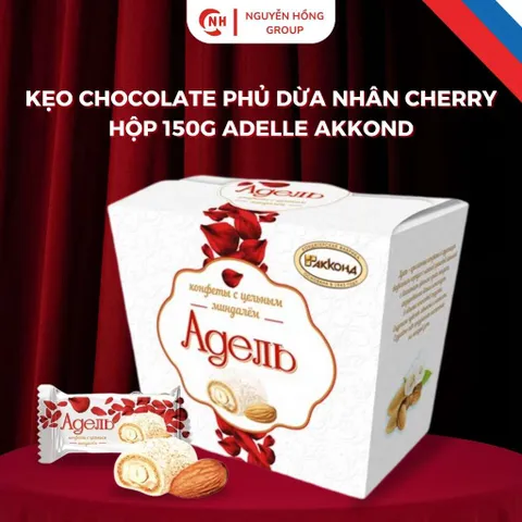 Kẹo Chocolate phủ dừa Nga hộp 150g Adelle Akkond  nhập khẩu thơm ngon
