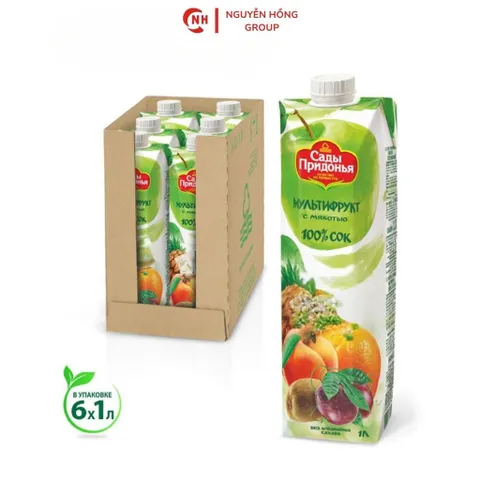 Nước ép trái cây mix trái cây tươi 1L nhập khẩu Nga vị chua ngọt thanh mát đồ uống