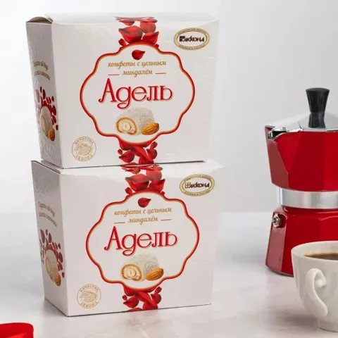 Kẹo Chocolate phủ dừa Nga hộp 150g Adelle Akkond  nhập khẩu thơm ngon