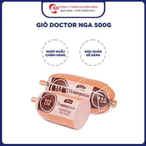 Giò Nga doctor ăn liền nhập khẩu chính hãng từ Nga 500g