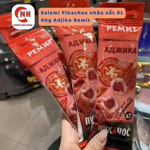 Salami xúc xích hun khói nhân sốt ớt Picachos Ddjika 40g Remit Nga Food Thức Ăn
