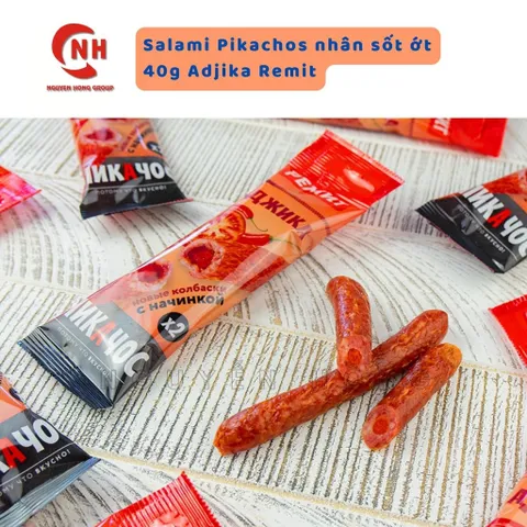 Salami xúc xích hun khói nhân sốt ớt Picachos Ddjika 40g Remit Nga Food Thức Ăn