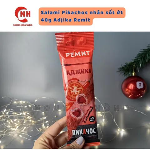 Salami xúc xích hun khói nhân sốt ớt Picachos Ddjika 40g Remit Nga Food Thức Ăn