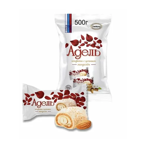 Kẹo Chocolate phủ dừa Nga gói 500g Adelle Akkond  nhập khẩu thơm ngon