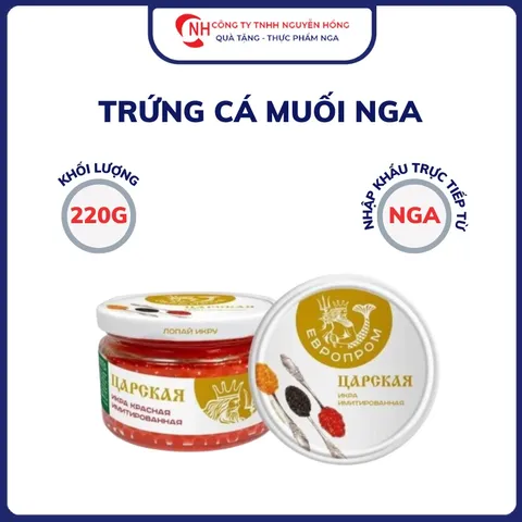 Trứng cá đỏ muối đặc biệt Tsar nhập khẩu chính hãng Nga giàu dinh dưỡng sử dụng trực tiếp hộp 220g