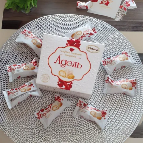 Kẹo Chocolate phủ dừa Nga gói 500g Adelle Akkond  nhập khẩu thơm ngon