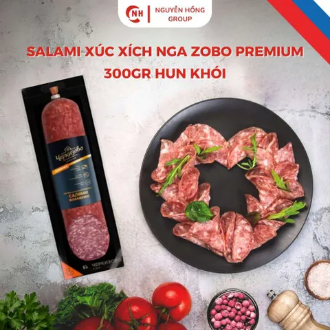 Xúc xích xông khói, giò Salami Nga gà, heo nhập khẩu chính hãng Zobo 225g, 300g, 350g