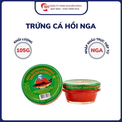 Trứng cá Hồi đỏ nhập khẩu chính hãng từ Nga giàu dinh dưỡng hộp 105g