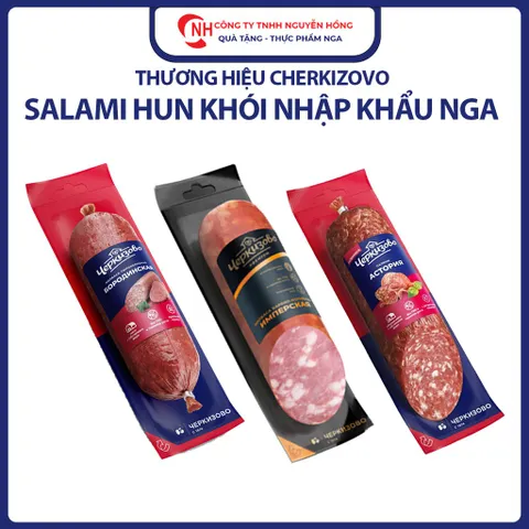 Xúc Xích hun khói Salami 225g, giò salami hun khói nhập khẩu Nga 225g, Nguyễn Hồng