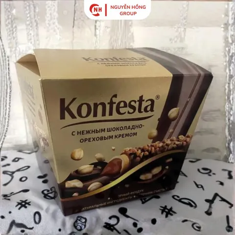 Kẹo phủ socola với nhân socola hạt 150g Konfesta Nhập Khẩu Nga