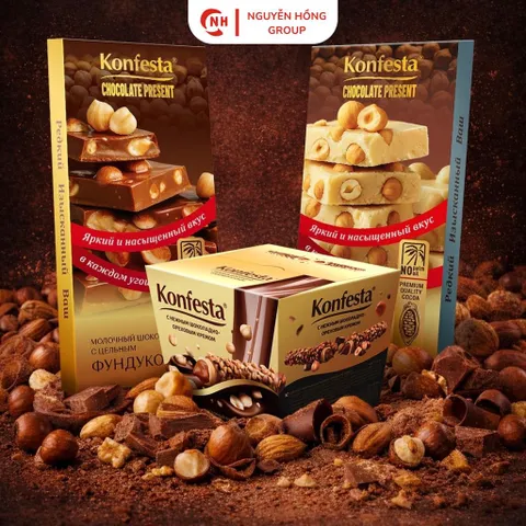 Kẹo phủ socola với nhân socola hạt 150g Konfesta Nhập Khẩu Nga