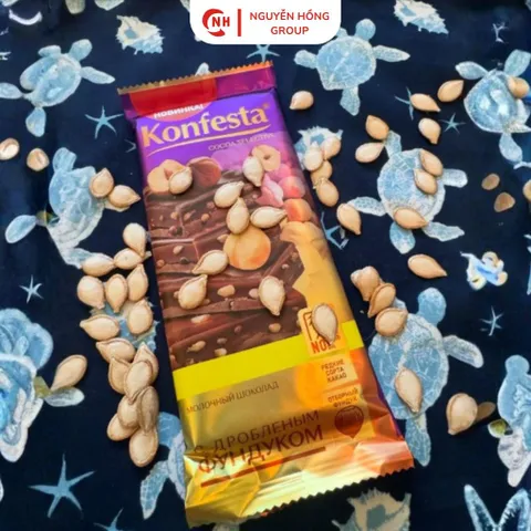 Socola sữa với hạt phỉ 80g Konfesta Nhập Khẩu Nga