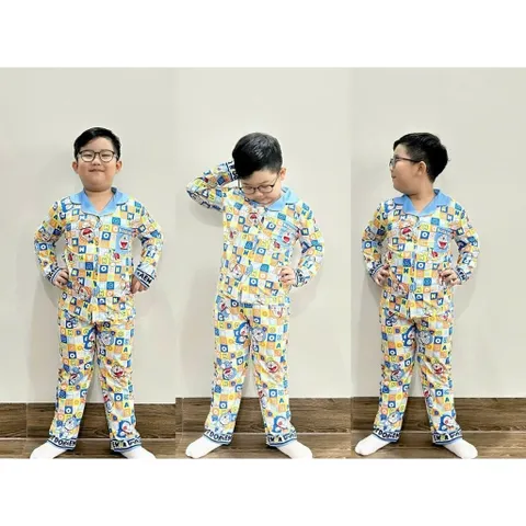 12-45kg A559 Bộ pijama bé trai vải thun lạnh mềm mịn mát họa tiết hoạt hình siêu đẹp