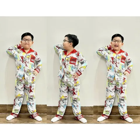 12-45kg A559 Bộ pijama bé trai vải thun lạnh mềm mịn mát họa tiết hoạt hình siêu đẹp