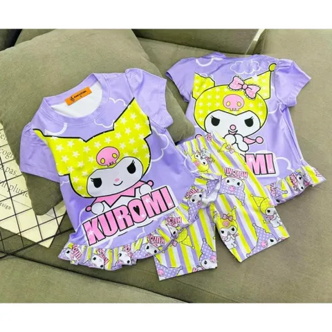 Sét Bộ Ngố Bèo Bé Gái Size Đại 10-42kg, Đồ Bộ Bé Gái Vải Thun Lạnh Loại 1 in Hoạt Hình Hot Trend
