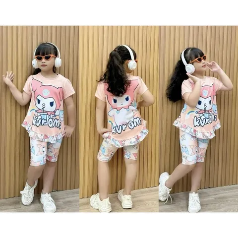 Sét Bộ Ngố Bèo Bé Gái Size Đại 10-42kg, Đồ Bộ Bé Gái Vải Thun Lạnh Loại 1 in Hoạt Hình Hot Trend