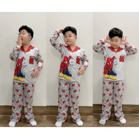 12-45kg A708 Bộ pijama bé trai vải thun lạnh mềm mịn mát họa tiết hoạt hình siêu đẹp