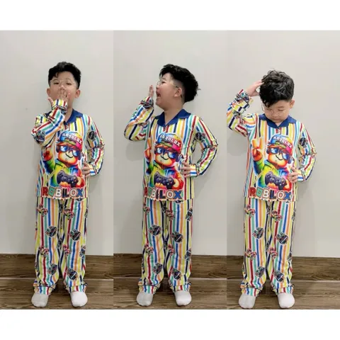 12-45kg A708 Bộ pijama bé trai vải thun lạnh mềm mịn mát họa tiết hoạt hình siêu đẹp