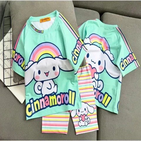 13-49kg A928 BỘ THUN LẠNH 3D BÉ GÁI SIZE ĐẠI - Đồ bộ trẻ em, bộ thể thao bé gái