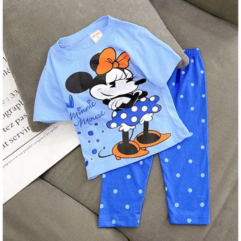 [10-40ký] Bộ thun cotton 4c quần dài áo tay ngắn bé gái size đại