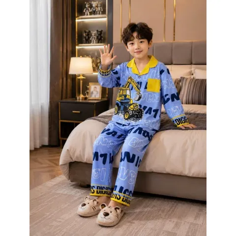 12-45kg A931 Bộ Pijama Bé Trai Thun Lạnh Mềm Mịn Mát Họa Tiết Hoạt Hình Siêu Cưng
