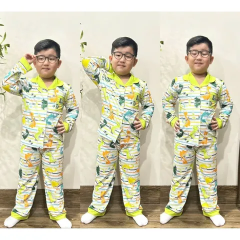 12-45kg A544 Bộ pijama bé trai thun lạnh mềm mịn mát họa tiết hoạt hình đẹp