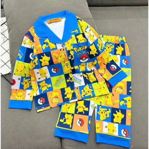12-45kg A544 Bộ pijama bé trai thun lạnh mềm mịn mát họa tiết hoạt hình đẹp