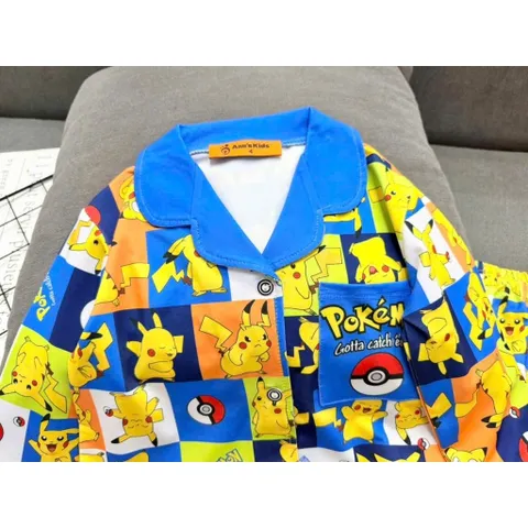 12-45kg A544 Bộ pijama bé trai thun lạnh mềm mịn mát họa tiết hoạt hình đẹp