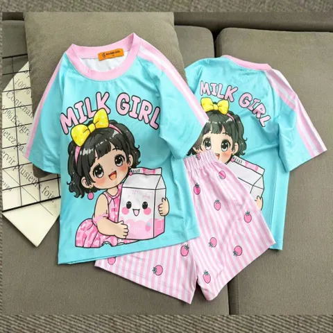 [H14] 13-49kg Đồ Bộ Bé Gái Thun Lạnh Họa Tiết Hoạt Hình - Mẫu Xinh, Dễ Thương, Năng Động