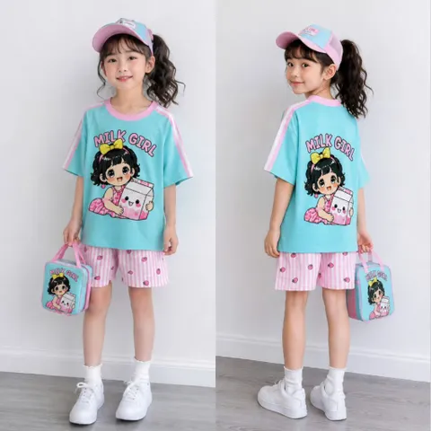 [H14] 13-49kg Đồ Bộ Bé Gái Thun Lạnh Họa Tiết Hoạt Hình - Mẫu Xinh, Dễ Thương, Năng Động