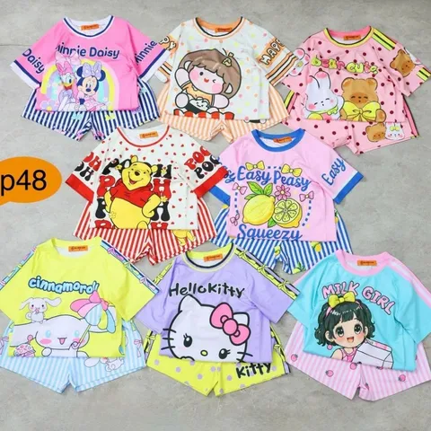 [H14] 13-49kg Đồ Bộ Bé Gái Thun Lạnh Họa Tiết Hoạt Hình - Mẫu Xinh, Dễ Thương, Năng Động