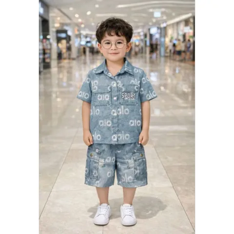 11-45kg A580 Bộ thun lạnh bé trai size đại dáng thể thao - Đồ bộ trẻ em