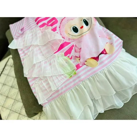 Váy bé gái size đại 12-42 kg, Đầm suông thun lạnh phối voan siêu mịn cho bé gái