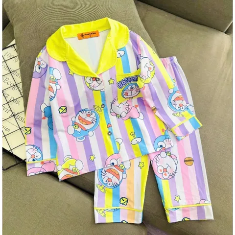 12-45kg A378 Bộ pijama bé gái thun lạnh mềm mịn mát họa tiết hoạt hình đẹp