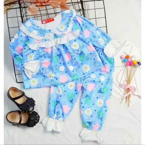 (10-40ký) Bộ thun lạnh phối bèo sang chảnh cho bé gái