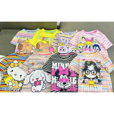 Đồ Bộ Bé Gái Size Đại 11-40kg, Bộ Đùi Bé Gái Vải Thun Cotton in Hoạt Hình Hot Trend mềm mịn mát