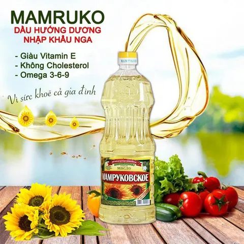 Dầu ăn hướng dương nhập khẩu Nga Mamruko 2 lít - dầu ăn bổ dưỡng từ Nga