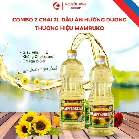 Combo 2 chai dầu ăn hướng dương Mamruko 2L