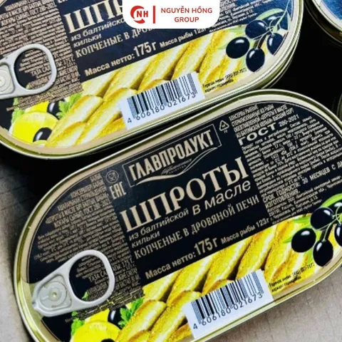 Cá trích hun khói 175g Glavproduct nhập khẩu Nga thơm ngon thức ăn