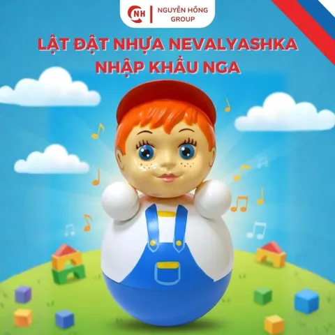 Lật đật nhựa bé trai đội mũ 155mm Kotovski nhập khẩu Nga đồ chơi sưu tầm